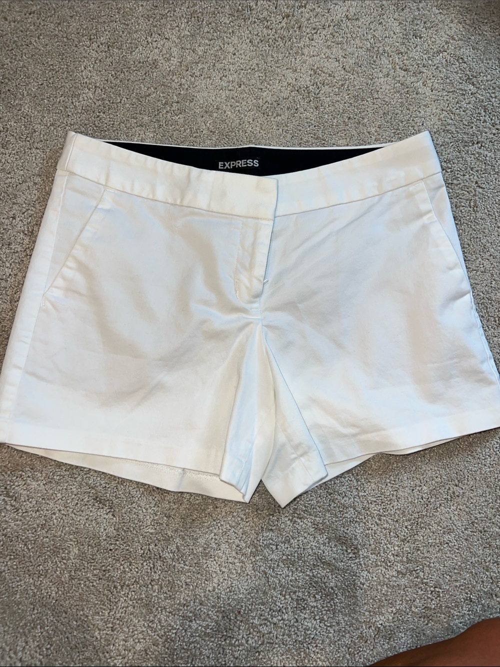 Express White mid rise Tailored Shorts